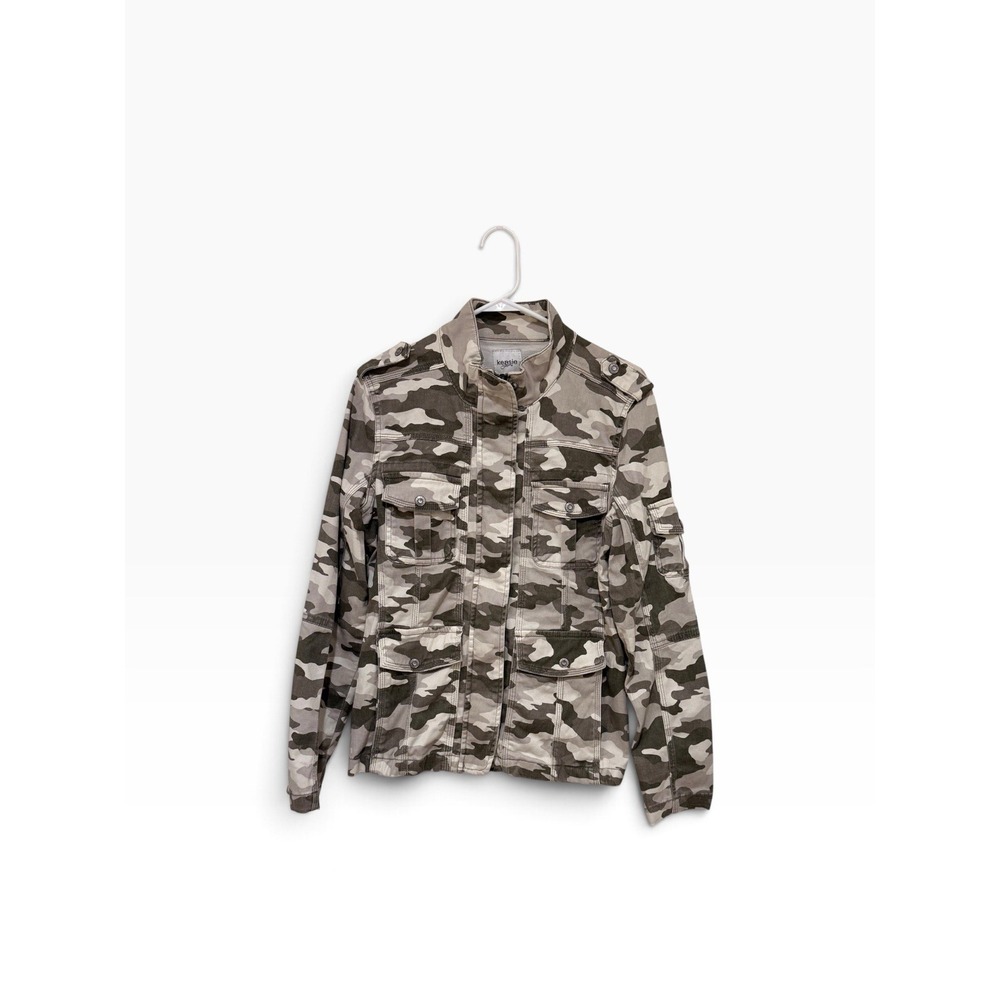 Y2K Woodland Camo Utility Jacket Women's M Military Cargo Gorpcore Country Chore